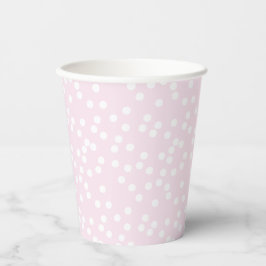 Blush Pink & White Confetti / Punkte Pappbecher