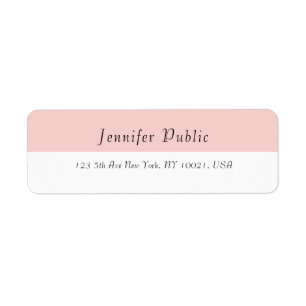 Blush Pink White Elegante Moderne einfache Vorlage