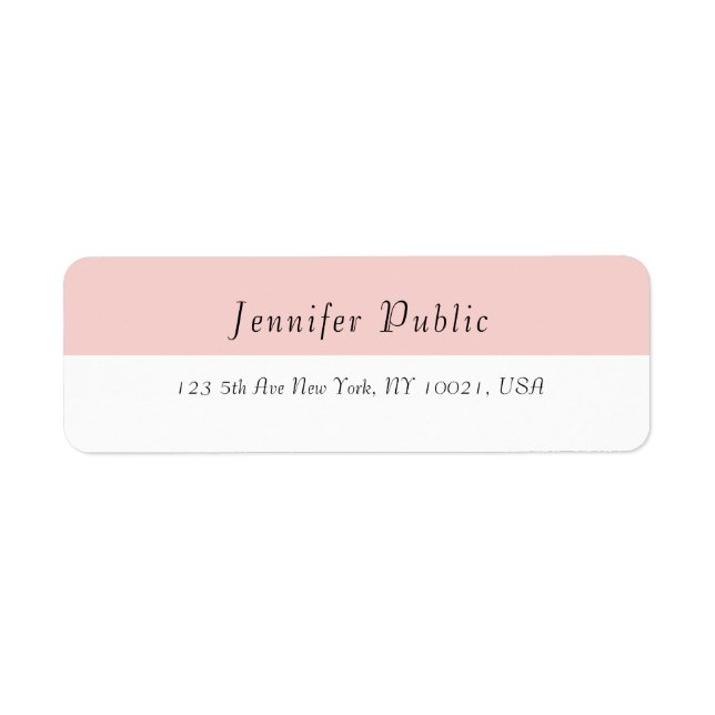 Blush Pink White Elegante Moderne einfache Vorlage (Vorne)
