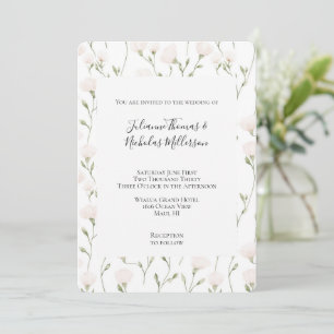 Blush Pink White Floral Wedding Einladung
