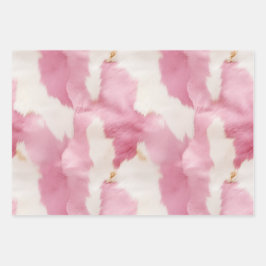 Blush Pink White Gold Cowhid Animal Geschenkpapier Set