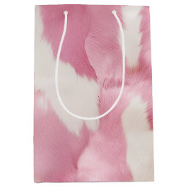 Blush Pink White Gold Cowhid Animal Mittlere Geschenktüte