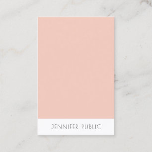 Blush Pink White Moderne Elegante einfache Vorlage Visitenkarte