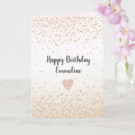 Blush Pink White Peach Ombre Gold Confetti Karte