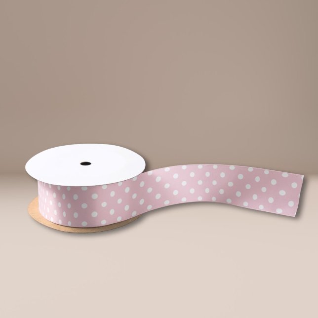 Blush Pink White Polka Dots Satinband (Von Creator hochgeladen)