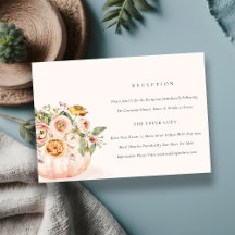 Blush Pink White Pumpkin Floral Hochzeitsempfang