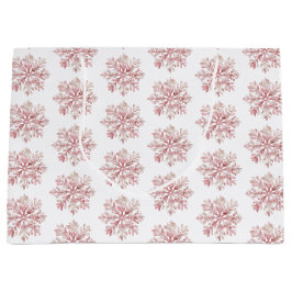 Blush Pink White Snowflakes Christmas Große Geschenktüte