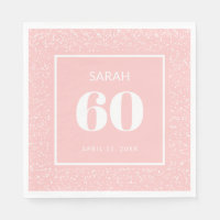 Blush Pink White Stardust Glitzer 60. Geburtstag