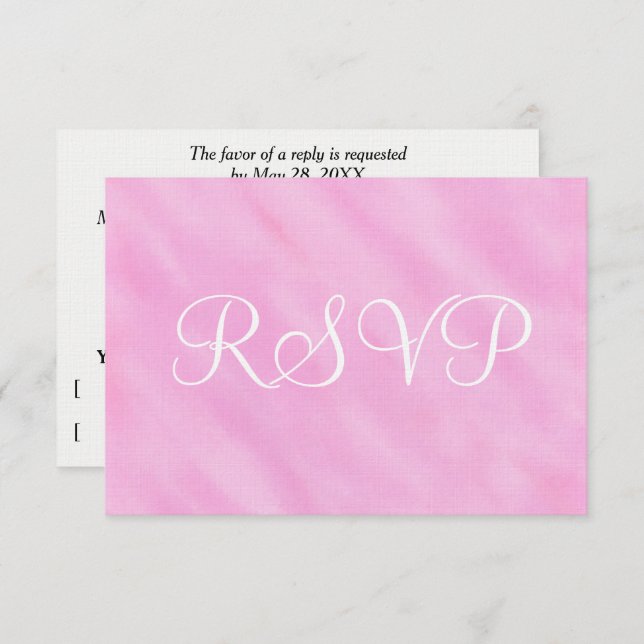 Blush Pink White Watercolor Wedding RSVP (Vorne/Hinten)