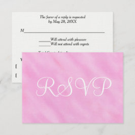 Blush Pink White Watercolor Wedding RSVP Karte