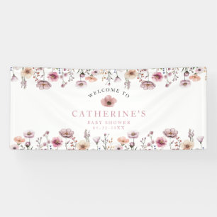 Blush Pink Wildblume Babyduschbanner - Boho Fl Banner