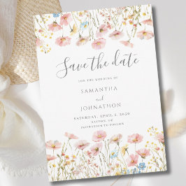 Blush Pink Wildblume Bloral Wedding Save The Date