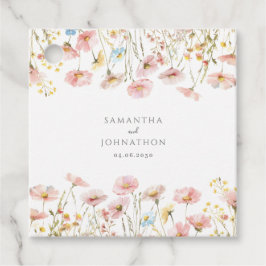 Blush Pink Wildblume Floral Gastgeschenk Hochzeit  Geschenkanhänger