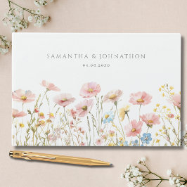 Blush Pink Wildblume Hochzeit Gästebuch
