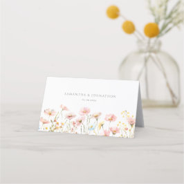 Blush Pink Wildblume Meadow Wedding Platzkarte