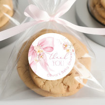 Blush Pink Wildblume Pink Bow Vielen Dank