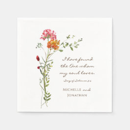 Blush Pink Wildblumen Christliche Hochzeit Serviette