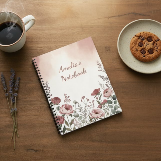 Blush Pink Wildflower Aesthetic Notebook Notizblock (Blush Pink Wildflower Aesthetic Notebook)