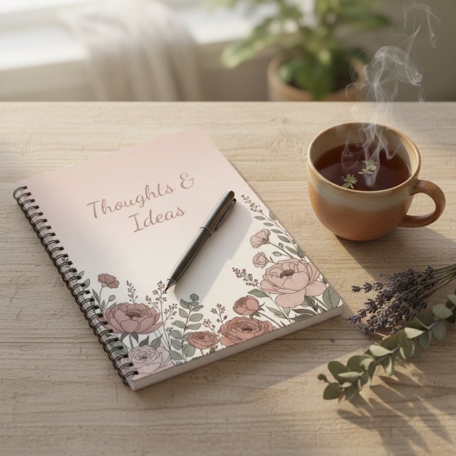 Blush Pink Wildflower Aesthetic Notebook Notizblock (Blush Pink Wildflower Aesthetic Notebook)