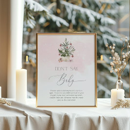 Blush Pink Winter Don't say baby game Poster