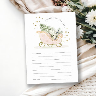 Blush Pink Winter Schlitten Wünsche für Baby Dusch Begleitkarte