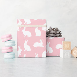 Blush Pink With White Bunny Pattern Lovely Easter Geschenkpapier