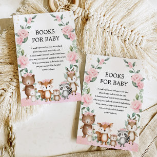 Blush Pink Woodland Animal Books for Baby Girl Begleitkarte