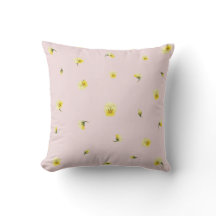 Blush Pink Yellow Japanese Viola Floral Pattern