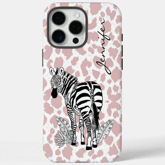 Blush Pink Zebra Animal Print iPhone Case-Mate iPhone Hülle (Rückseite)