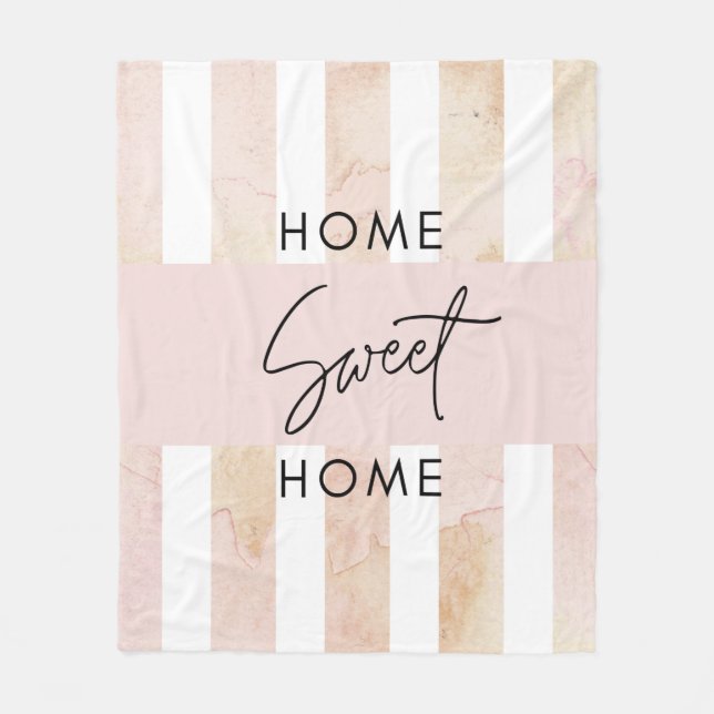 Blush Pink Zuhause Sweet Zuhause Fleecedecke (Vorderseite)