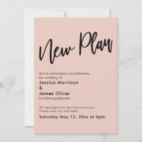 Blush Pink Zurückgezogene Hochzeitsaktualisierungs