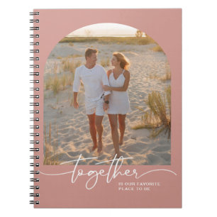 Blush Pink Zusammen Typografie Paar Valentinstag Notizblock