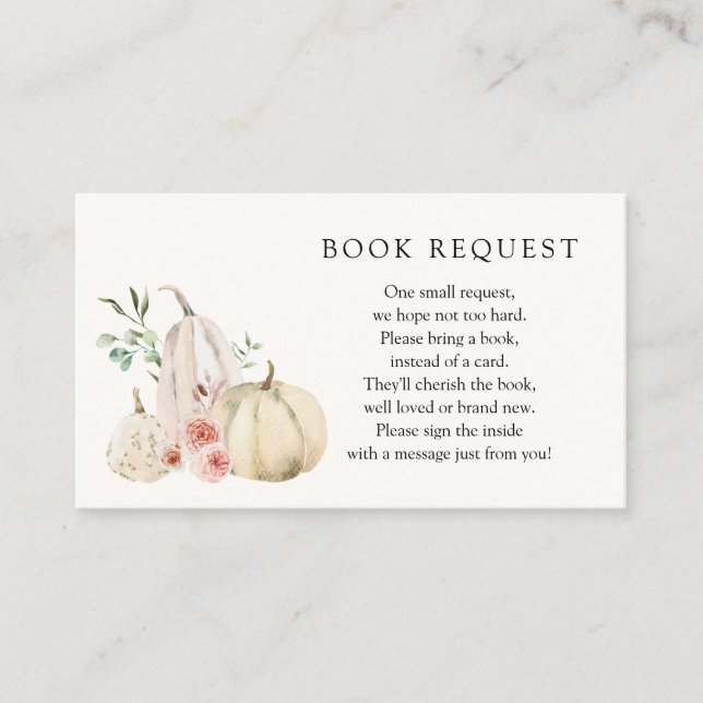 Blush Pinks Florals und Pumpkin Book Request Begleitkarte (Vorderseite)