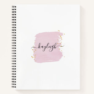 Blush Pinselstriche Gold Punkte Notizbuch