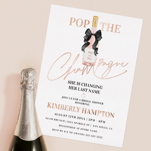 Blush Pop Das Champagner-Brautparty Folieneinladung (Von Creator hochgeladen)