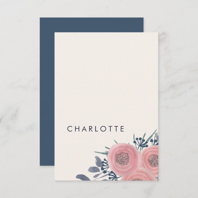 Blush Poppies, vorbedruckte Platzkarten (Vorne/Hinten)