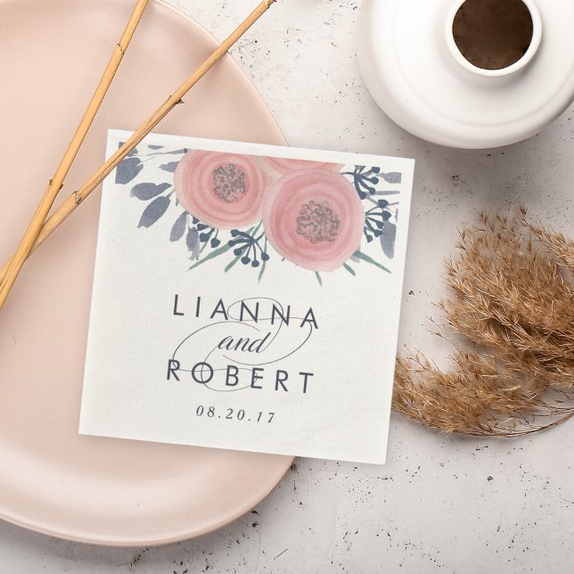 Blush Poppies Wedding Serviette (Von Creator hochgeladen)