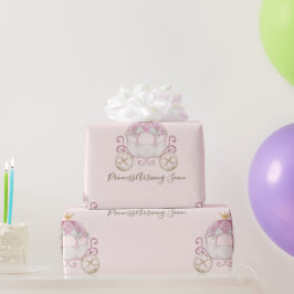 Blush Princess Carriage Ankunft bald Baby Dusche Geschenkpapier