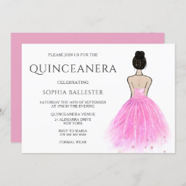 Blush Princess Dress Girl Quinceanera Party Einladung