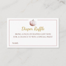 Blush Pumpkin Fall Baby Shower Diaper Raffle Card Begleitkarte