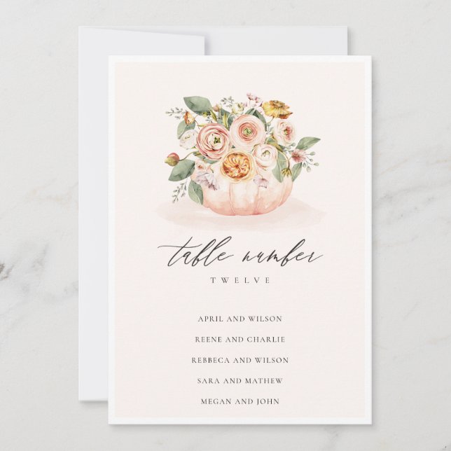 Blush Pumpkin Floral Seekartenkarte Dankeskarte (Vorderseite)