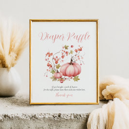 Blush Pumpkin Herbst Berry Diaper Raffle Poster