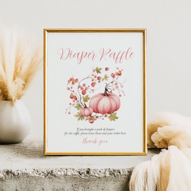 Blush Pumpkin Herbst Berry Diaper Raffle Poster (Von Creator hochgeladen)
