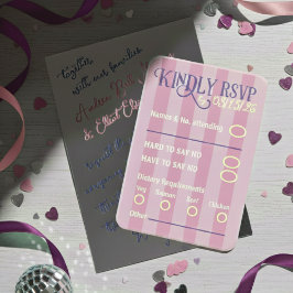 Blush & Purple Frühling Disco RSVP Hochzeit Begleitkarte