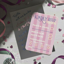Blush & Purple Spring Disco RSVP Wedding