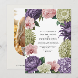 Blush Quartz, Soft Sage & Cloud Mauve Hochzeit Einladung