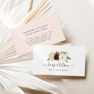Blush Romance Floral Logo Visitenkarte