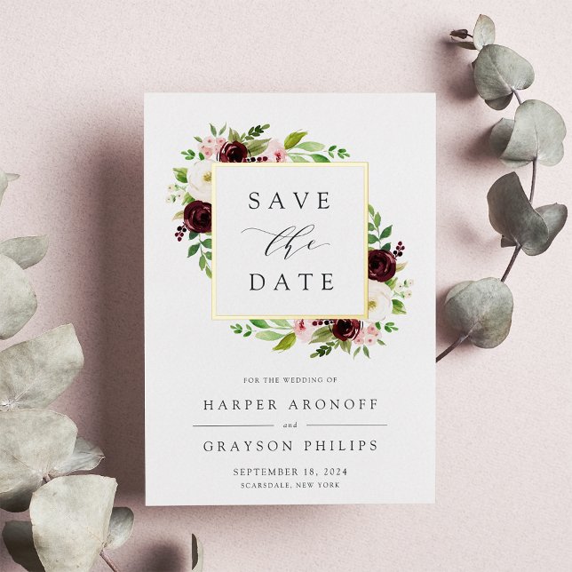 Blush Romance Foil Wedding Save the Date Card Folieneinladung (Von Creator hochgeladen)