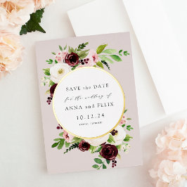 Blush Romance Foil Wedding Save the Date Card Folieneinladung