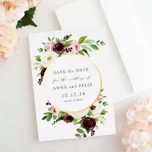 Blush Romance Foil Wedding Save the Date Card Folieneinladung